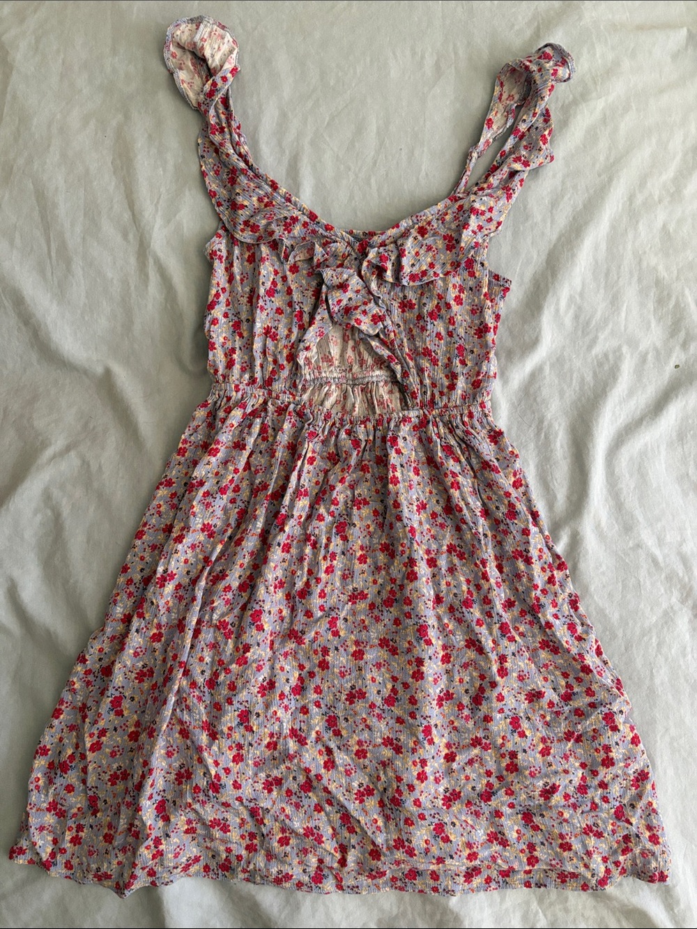 American Eagle Outfitters Pink Floral Tie-Front Sundress